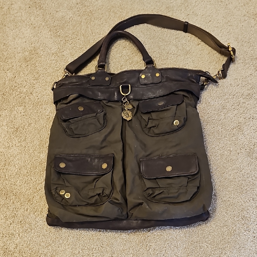 Men's Black and Brown Bag